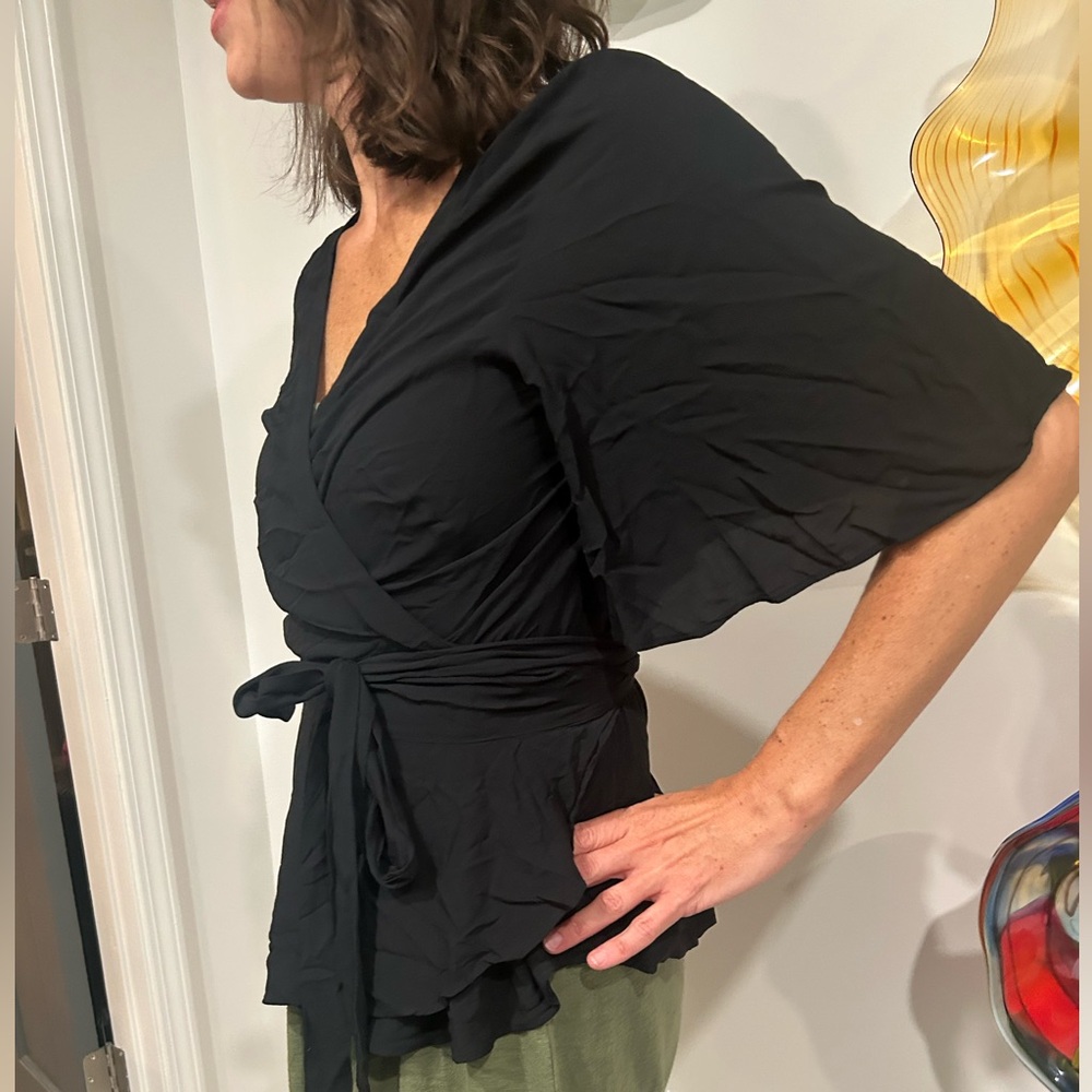 Loft Black Wrap Blouse
